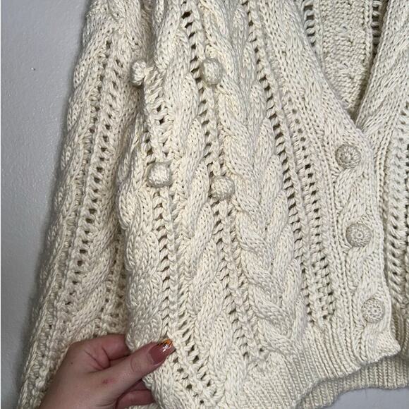 Ulla Johnson Lilo Oversized Knit Cardigan Wool/Lama Creme/Off White Size P/Small - Picture 5 of 10